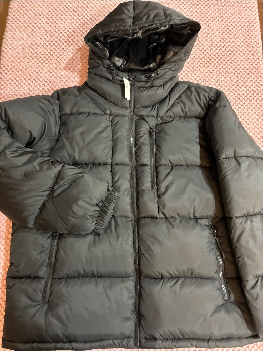 GAP NWT Men’s Black Hooded Puffer Jacket Size XL